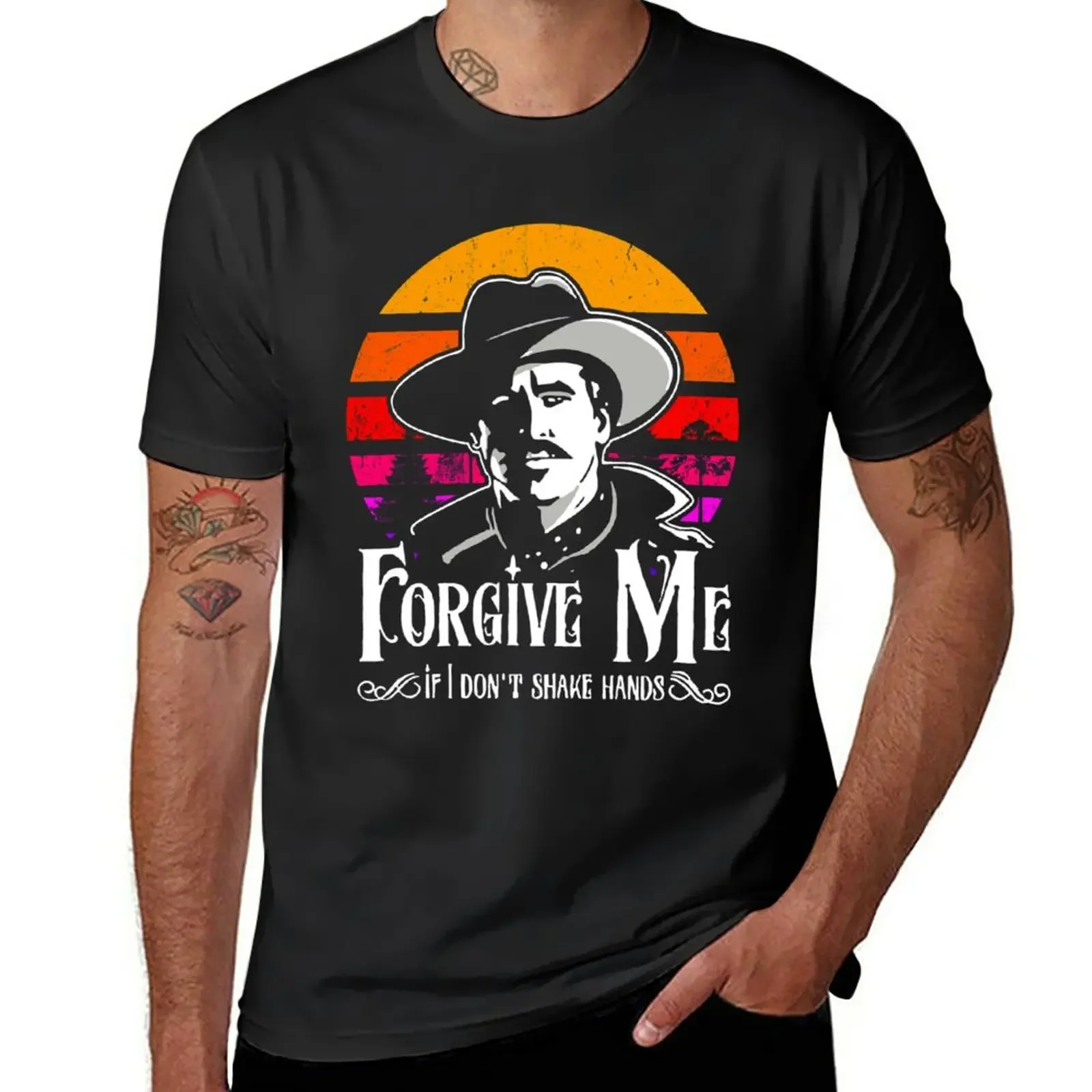 New Doc Holliday-Forgive Me If I Don't Shake Hands Vintage T-Shirt vintage t shirt boys white t shirts clothes for men