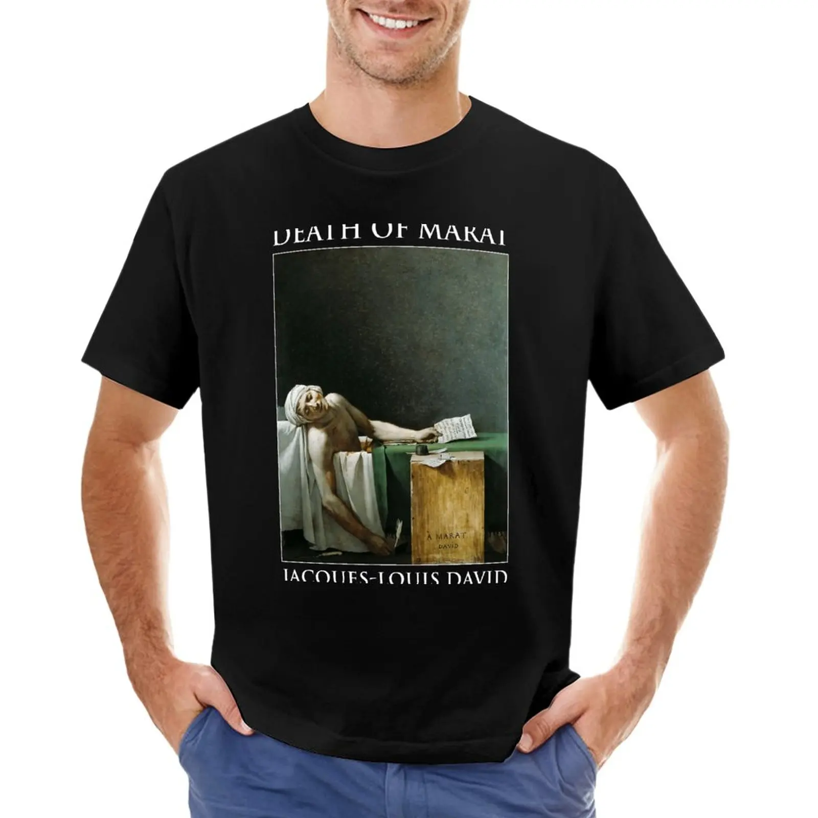 The Death of Marat (Jacques-Louis David) T-Shirt heavyweights sports fans boys whites t shirt for men