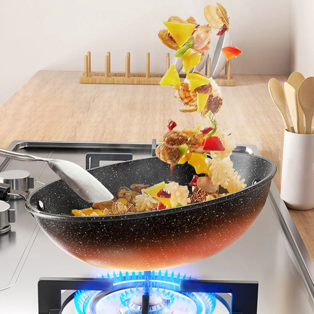 

Медицинская каменная сковорода с антипригарным покрытием, многофункциональная сковорода-вок с плоским дном, сковорода для глубокого перемешивания яичного стейка, блинов