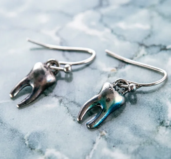 Tooth Earring Goth Cute Arty Dentistry Medical Teeth Gothic Jewelry