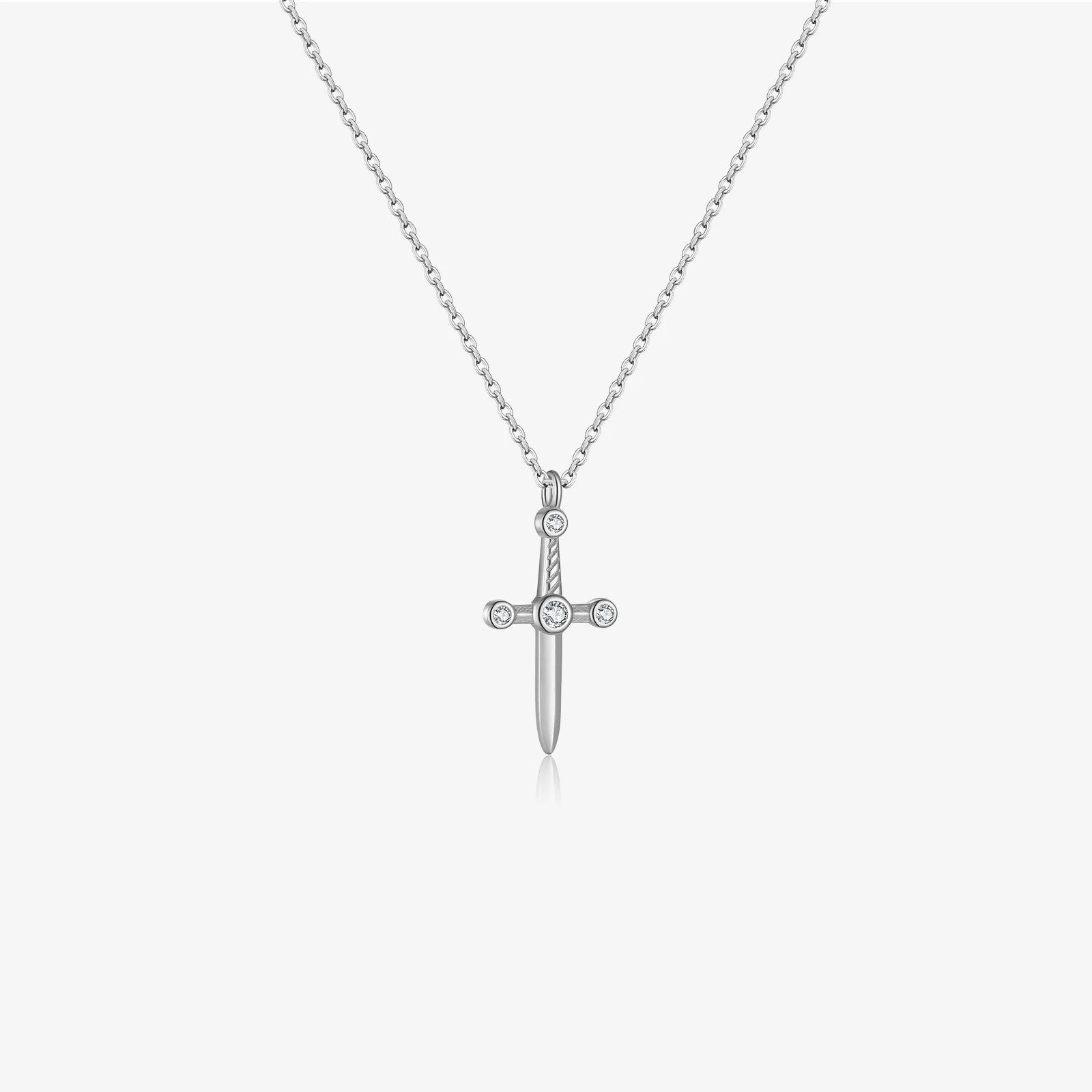 VEWANT New 925 Sterling Silver Cross Zircon CZ Pendant Long Chain Necklace 2024 Classic Fine Fashion Birthday Gift Party Jewelry