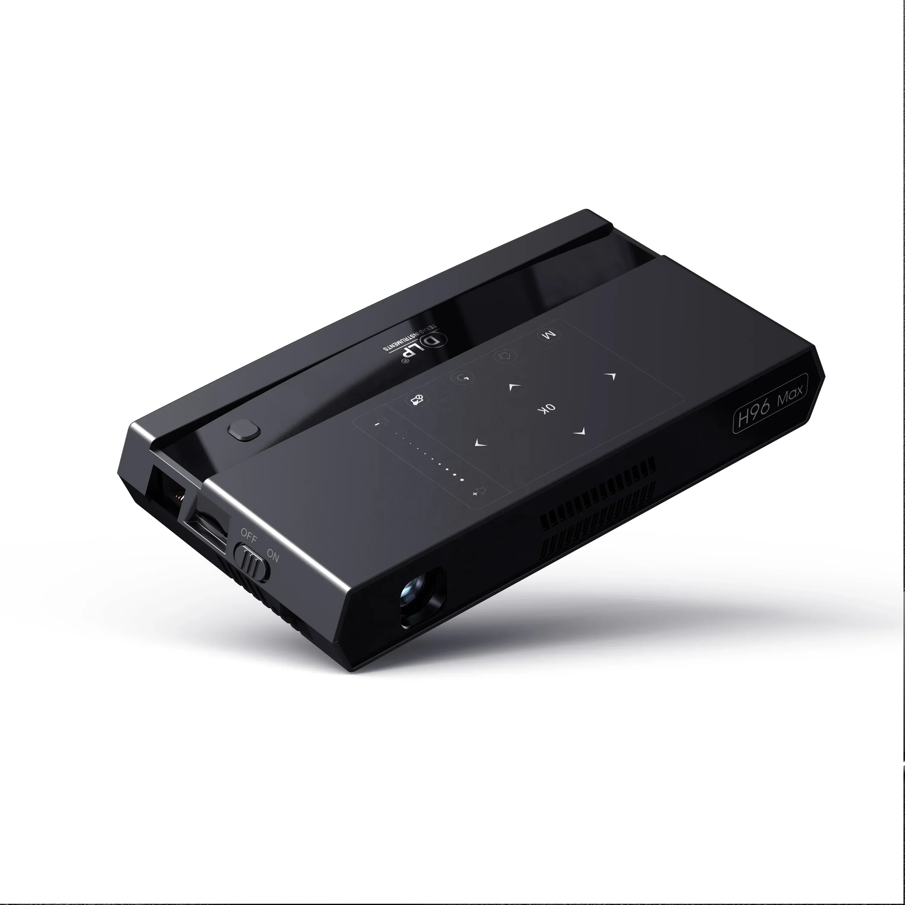 

Hot Sale Newest H96 Max Mini Projector 2.4G+5G Dual Wifi B4.1 S912 Octa Core H96max Portable Projector