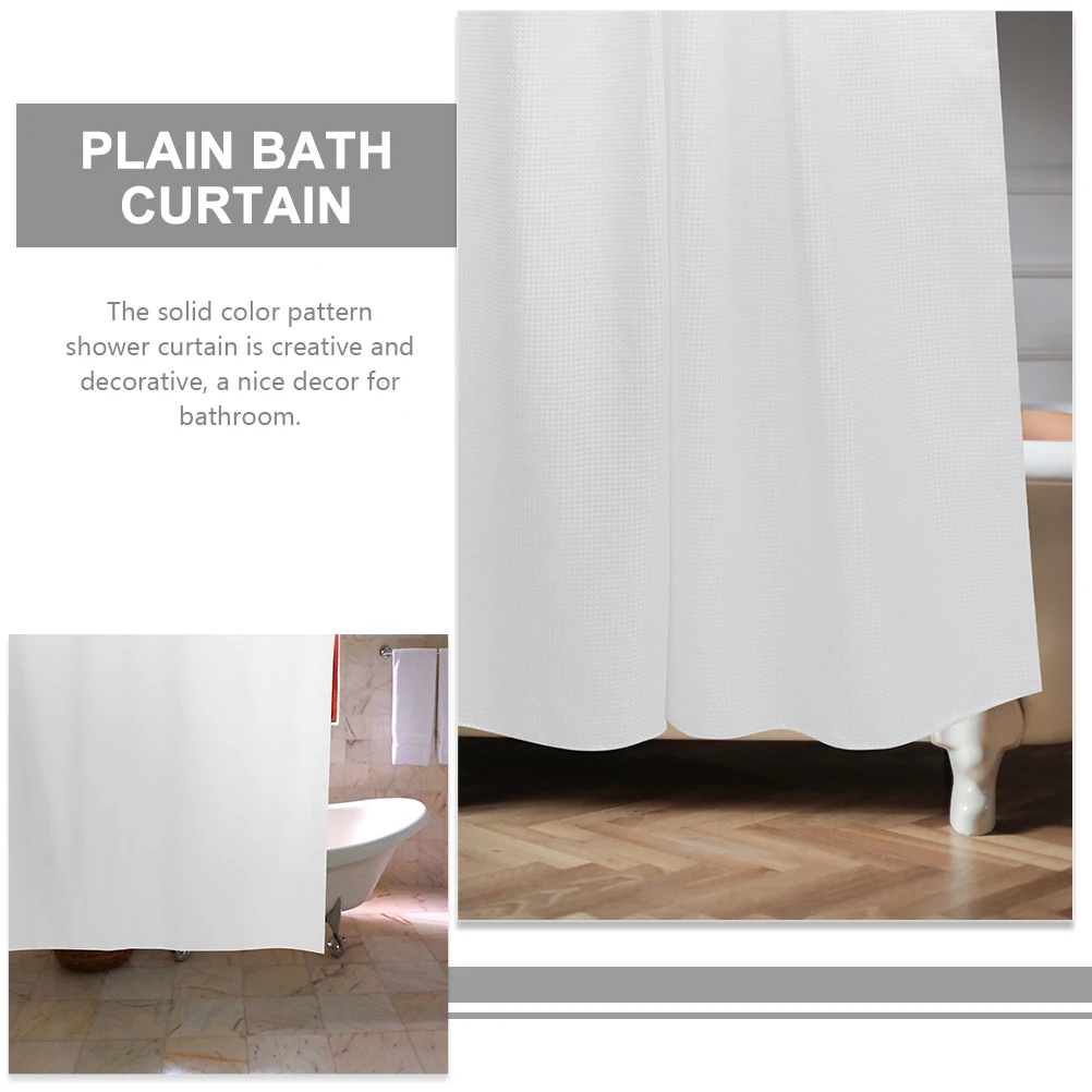 

Waterproof Shower Curtain 1 Piece Solid Color Bath Curtains Plain Fabric Hook Included Easy Install Decorative Home Apartment