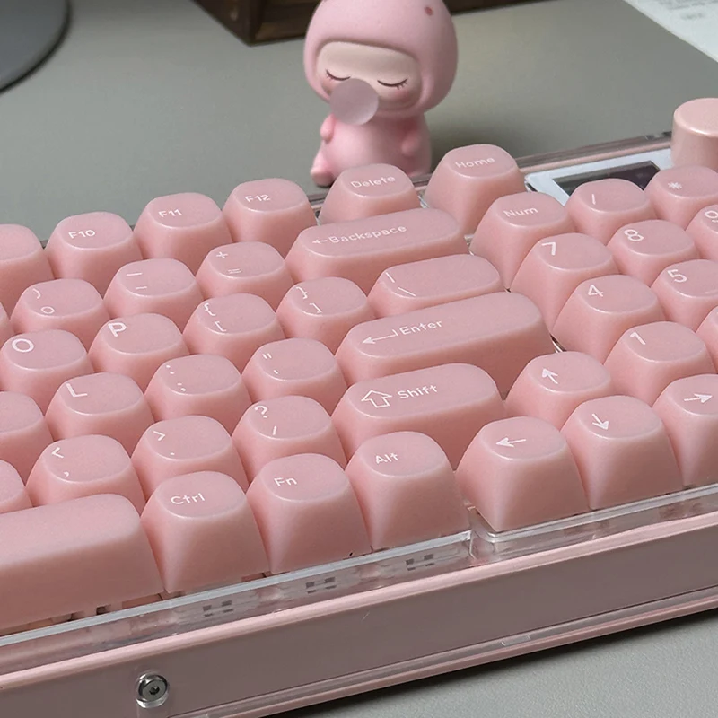 White Marble theme keycap MA Profile Keycaps Pink/ Green Cute Point Key Cap for 75/hi8/68/87/98/104 Keys Mechanical Keyboard