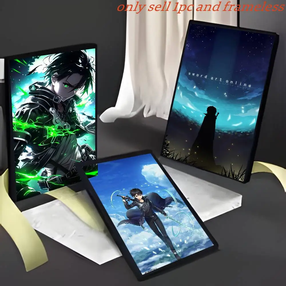 Anime Sword Art Online Kirito Asuna Wall Poster HD Canvas Living Room Decor view 2