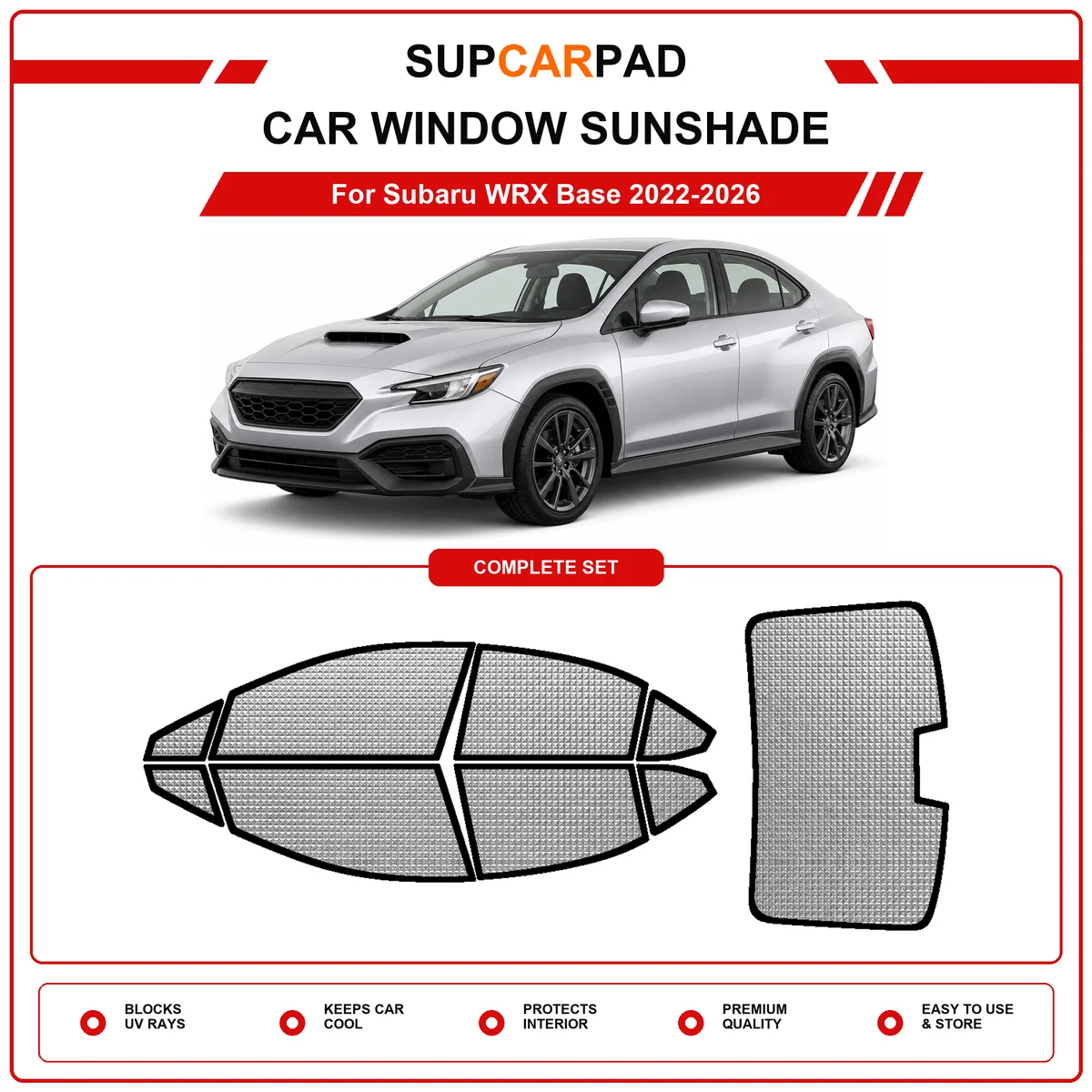 For Subaru WRX Base 2022-2026 Pre‑Cut Auto Window Sunshade Anti‑UV Car Sun Visor Protector