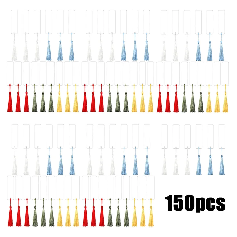

150 Pcs Acrylic Bookmark With Multicolor Pendant For Reader Teachers Students(12 X 3.2Cm)