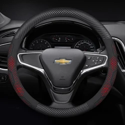For Chevrolet Cruze Bolt Aveo Spark Onix capti Cavalier Carbon fiber Suede Microfiber Car Steering Wheel Cover Auto Accessories