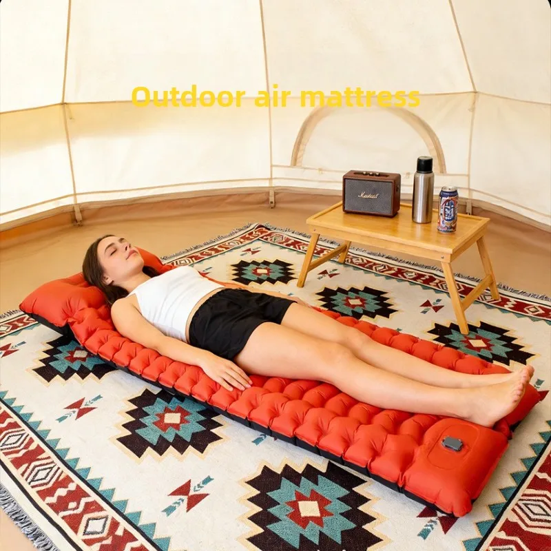 

Outdoor Camping Inflatable Sleeping Mat Thickened Moisture-proof Portable Folding Sheet Automatic Inflatable Mat for One Person