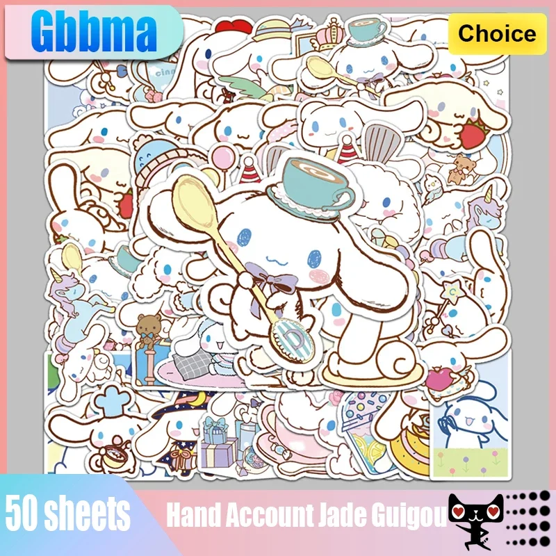 50/100 pz divertente Cinnamoroll adesivi Cartoon Cute Kids Toy decalcomanie PVC fai da te bagagli stazionario Wall Car Travel Sticker all'ingrosso