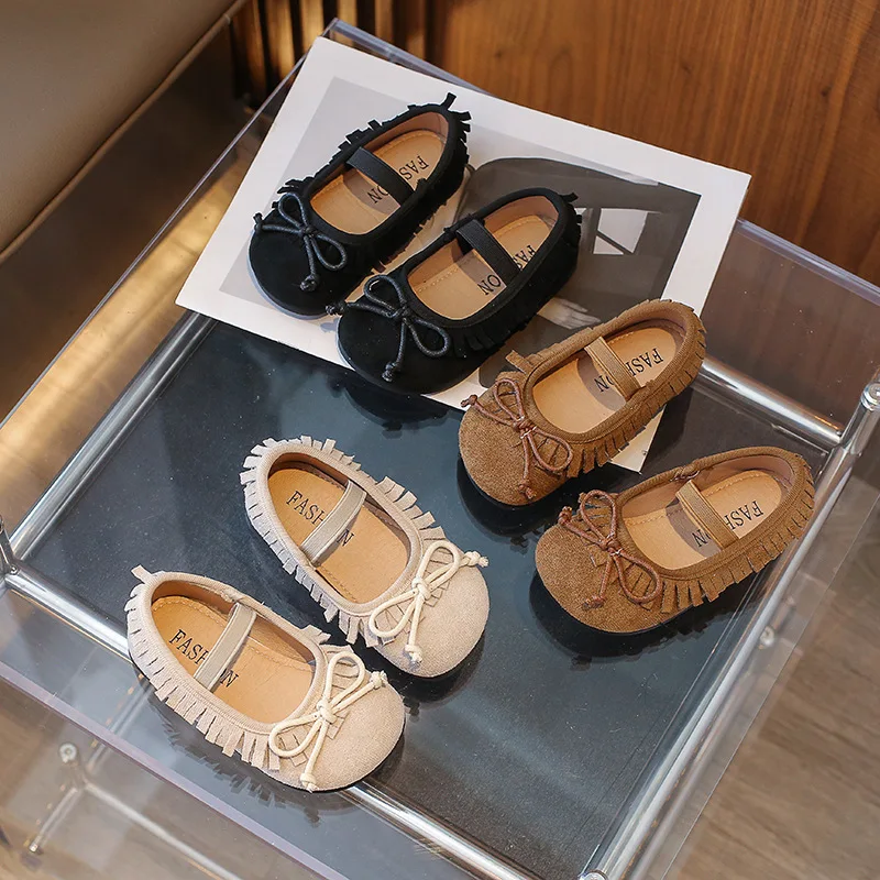 

Spring Autumn Girls Shoes 2025 New Fashion Kids Shoes Comfortable Soft Sole Anti Slip Princess Shoes Leather Kids Shoes