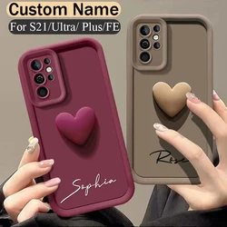 For Samsung Galaxy S21 Ultra Plus FE Personalized Custom Name Case S21 Ultra Plus Love Heart Candy Bumper Cover S21 Ultra Plus