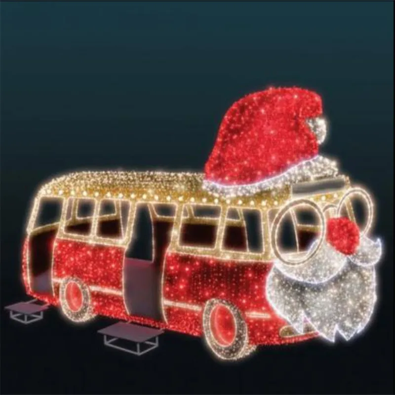Outdoor Festive Christmas Transportation Car Train Airplane Light Emitting Diode Decoration Neon Flexible Pattern
