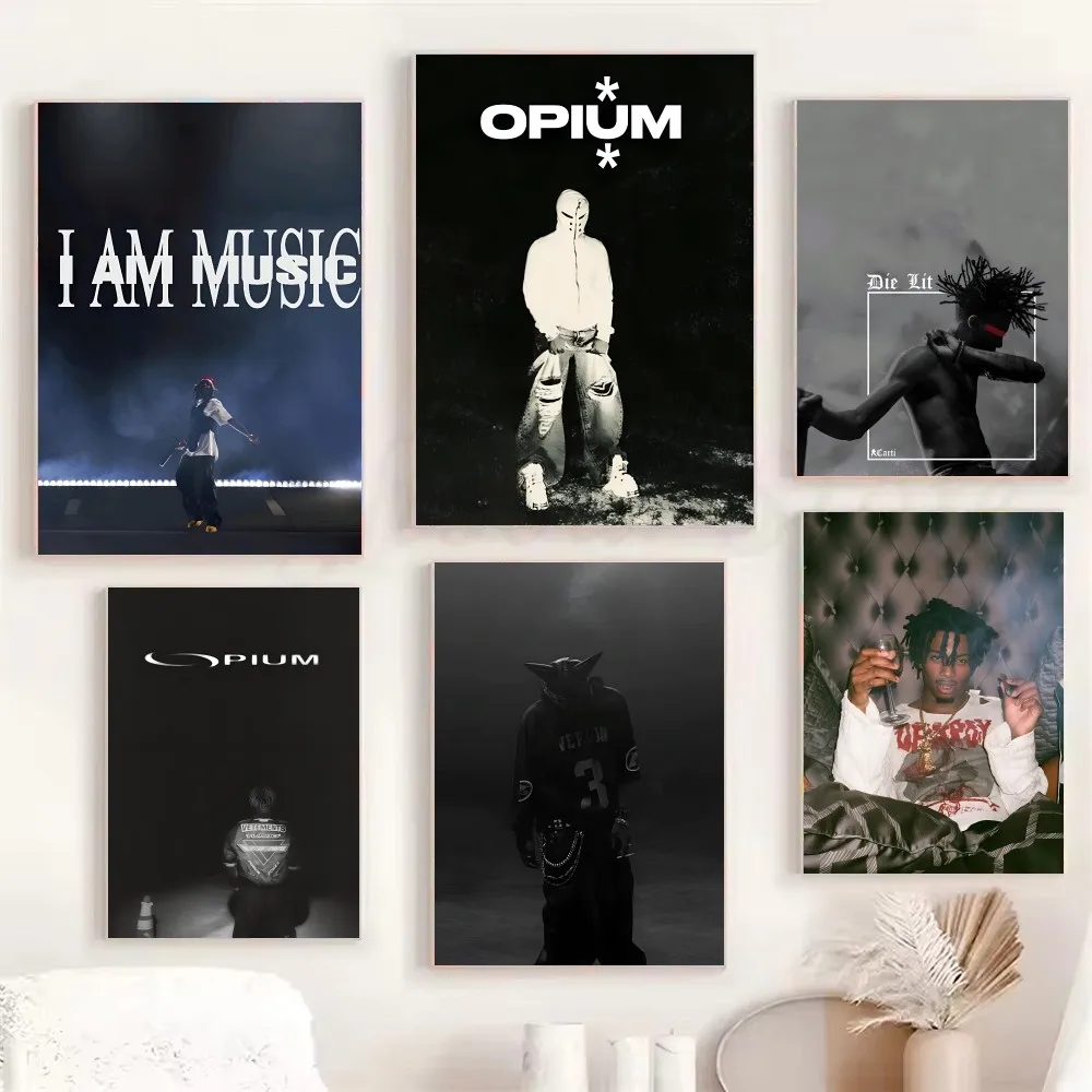 O-Opium Rap Playboi Carti ملصق ورق طباعة غرفة المعيشة المنزلي غرفة نوم مدخل بار مقهى الفن اللوحة الديكور