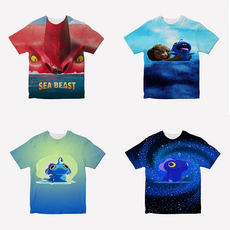 

Movie The Sea Beast T Shirts Children Summer Hip Hop Graphic Short Sleeve Boys Tee Tops For 4-14Years Boy Girl Kids Clothing