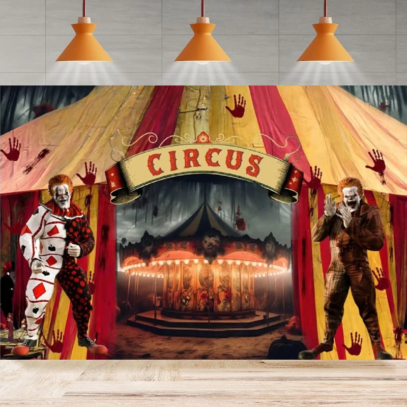 Circus Night Theme Photography Backdrop Clown Juggling Background Poster Banner Photo Studio Props