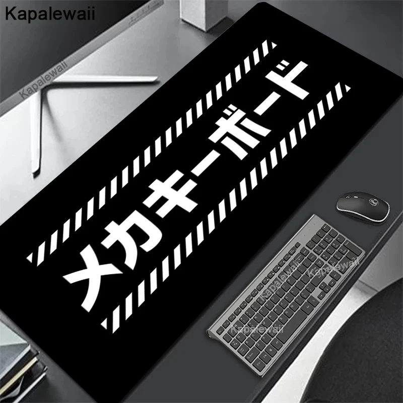 Black And White Mousepad Company Japan Art Computer Mouse Pad Gaming Accessories Mats Large Desk Mat Computer Keyboard Pad 90x40