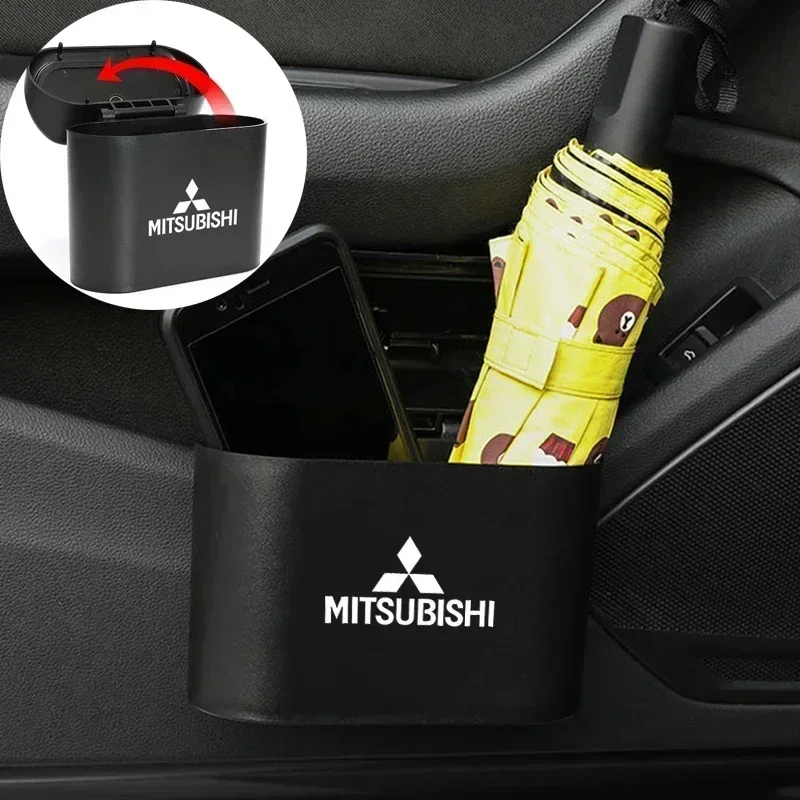 Car Trash Can Hanging Rubbish Bin Storage Box for Mitsubishi Lancer Ex Mirage V33 G4 OTO ASX L300 Montero L200 EVO Pajero Galant