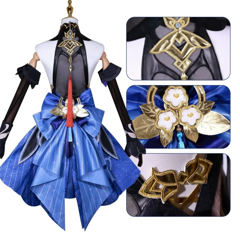 Ganyu Cosplay Game Yuanshen Liyue Lantern Rite Twilight Blossom Anime Costume Wig Sets For Woman