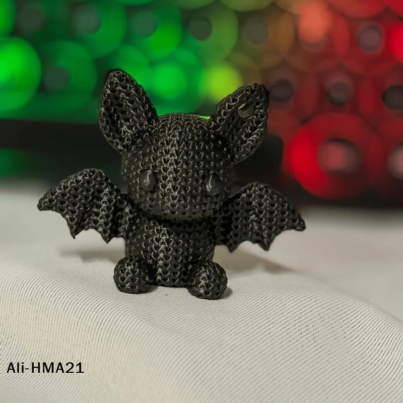 【H】Handmade Crochet Black Bat Stuffed Toy Soft Cute For Halloween Decor Gothic Gift Kids Room Decor