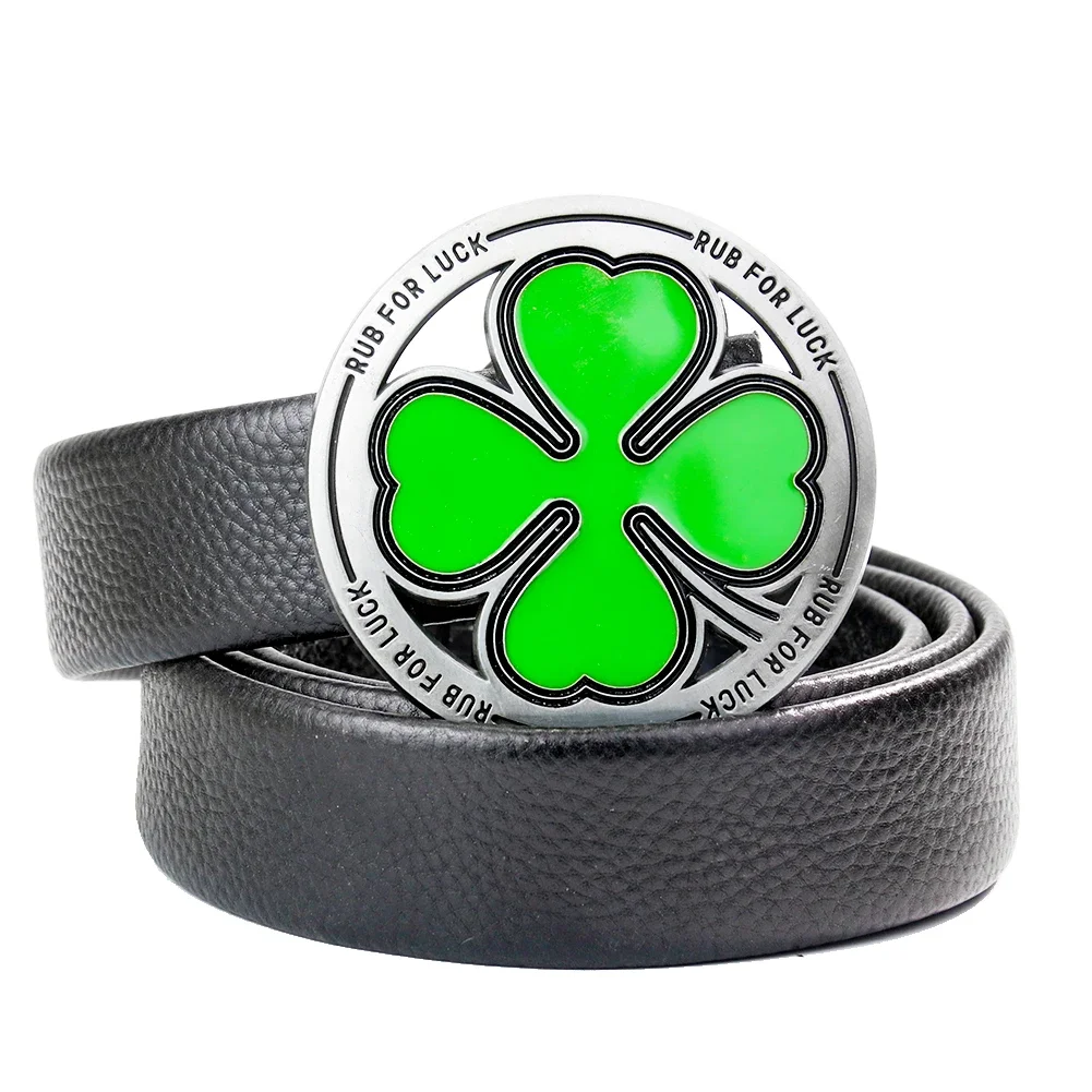 

Round Lucky Four-leaf Clover Belt Buckles Casual Westside Cowboy Waistband Alloy Buckle Men's Jeans DIY Accessories