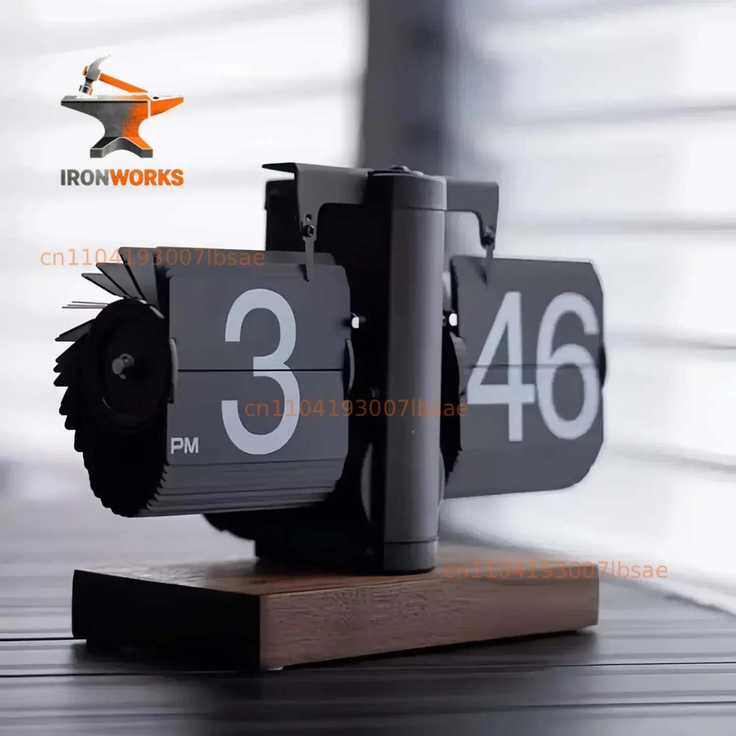 Flip Desk Clock, Digital Retro Clock with Automatic Rotating Tube, Battery Operated Mechanical Melting Clock for Decoration