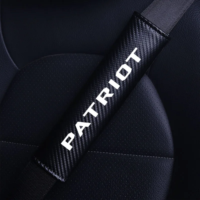 Car Seat Belt Cover With Logo Carbon Fiber Safety Belt Shoulder Pads Protector Cover Breathable For JEEP Patriot accessories