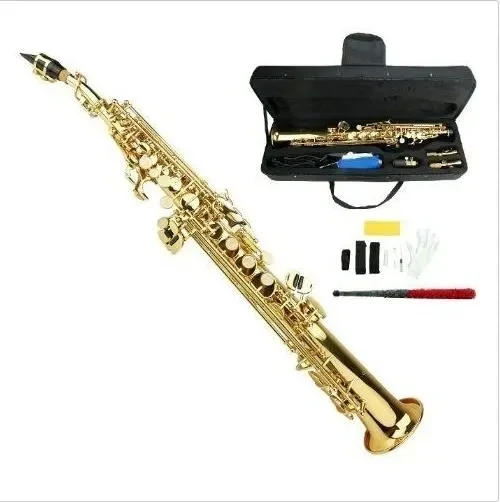 New Gold Brass Bb Soprano Saxophone,Case~Student,Intermediate,Band,Orchestra