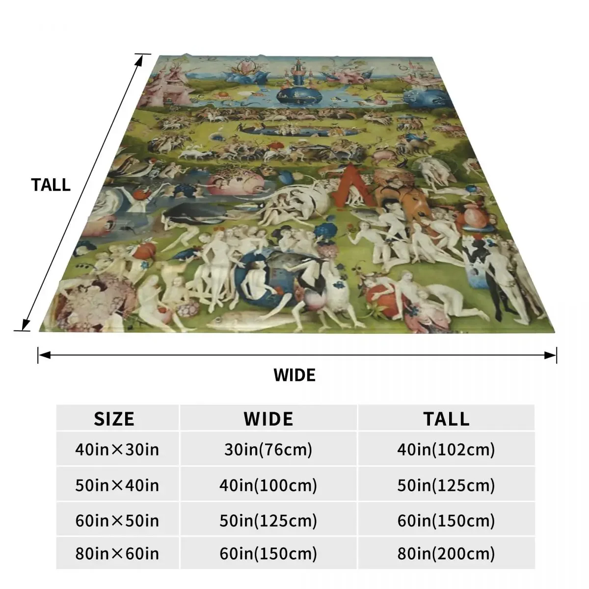 BOSCH, Hieronymus - Triptych Garden Of Earthly Delights Blankets Flannel Throw Blanket Bedspread for Bed Living room Home Sofa