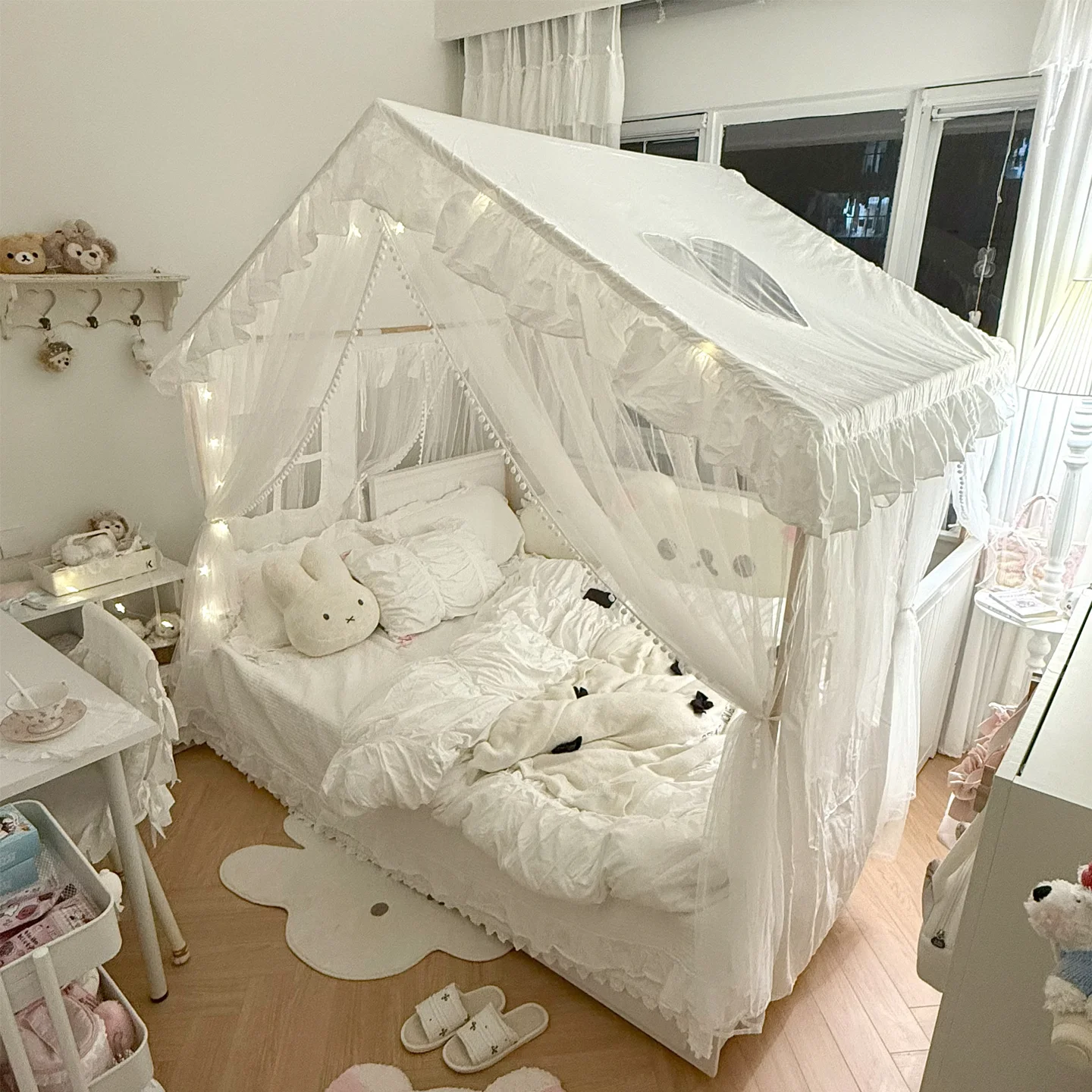 Split bed artifact children's tent secret base small house can hotel wind mosquito net princess