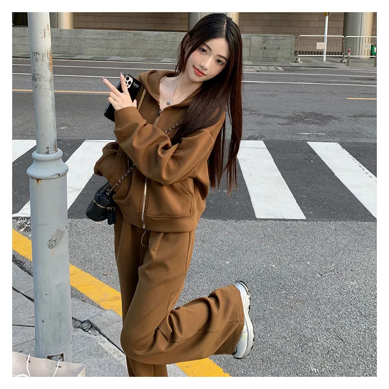 

Мужской повседневный спортивный костюм: широкие брюки, худи, кардиган, комплект из двух предметов, большие размеры, осень-зима, японский стиль