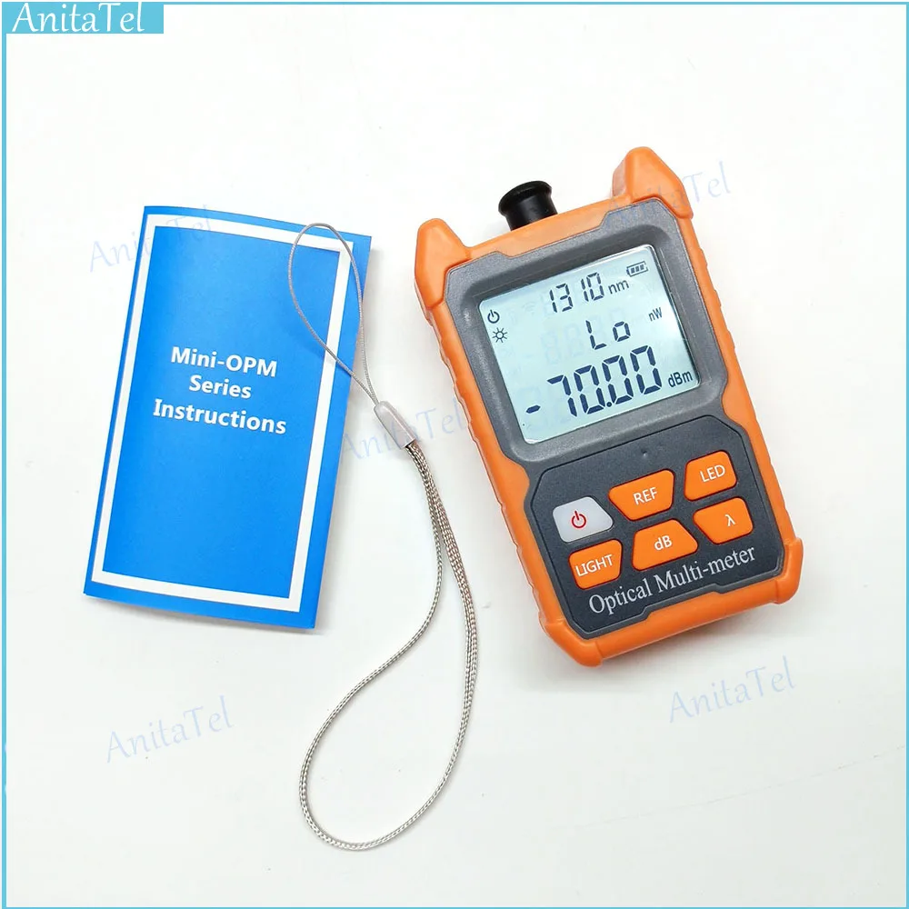 

Fiber mini Optical Power Meter -70+6 dBm High Quality OPM Dry battery Mini OPM Support lighting