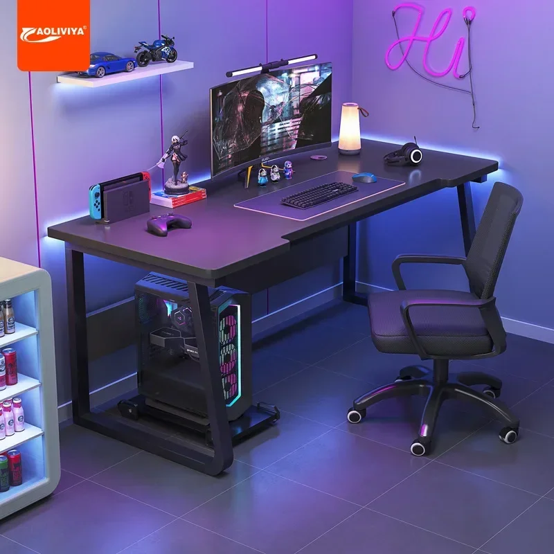 Aoliviya 80/100cm mesa de computador desktop quarto simples e-sports mesa reabastecimento estudo preto mesa de jogos 39.37 polegada