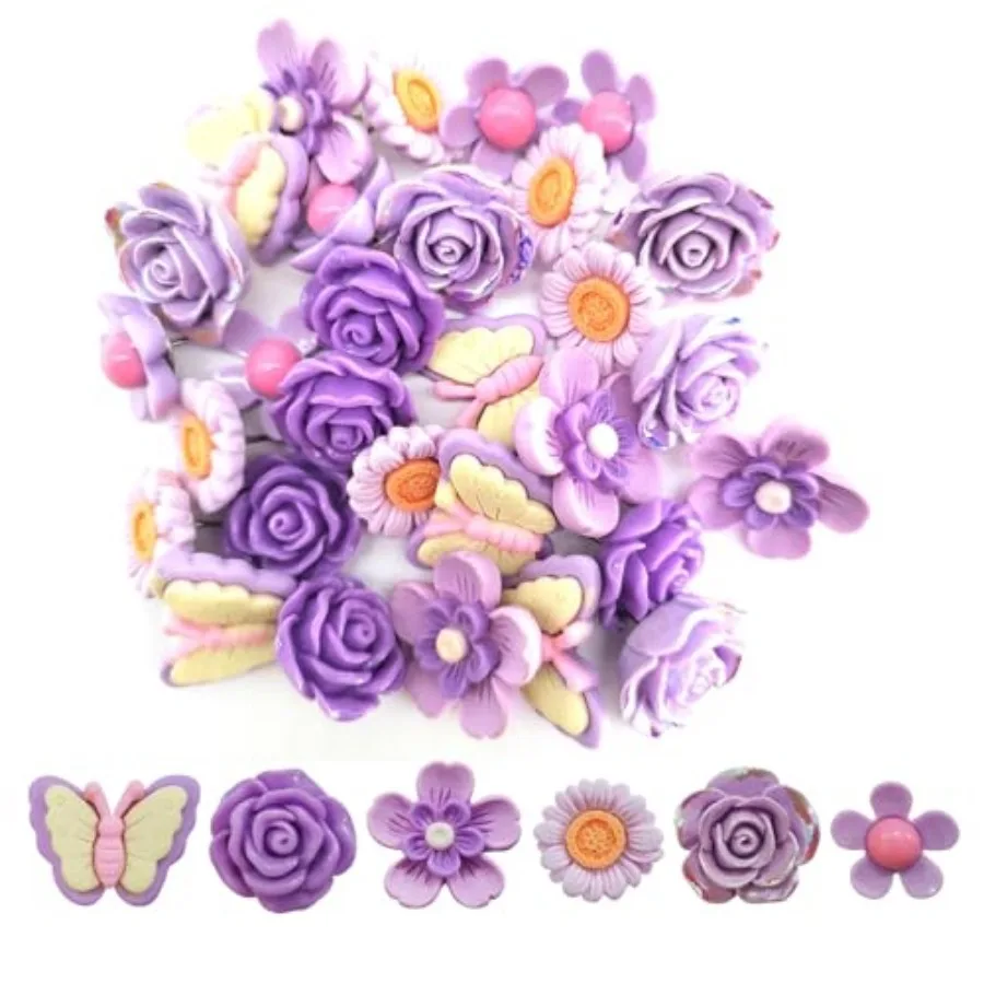 

for Cork Board, Purple Flower Pushpins, Decorative Thumb Tacks for Bulletin Board Map File Photo Wall Office Home Decorative Pi
