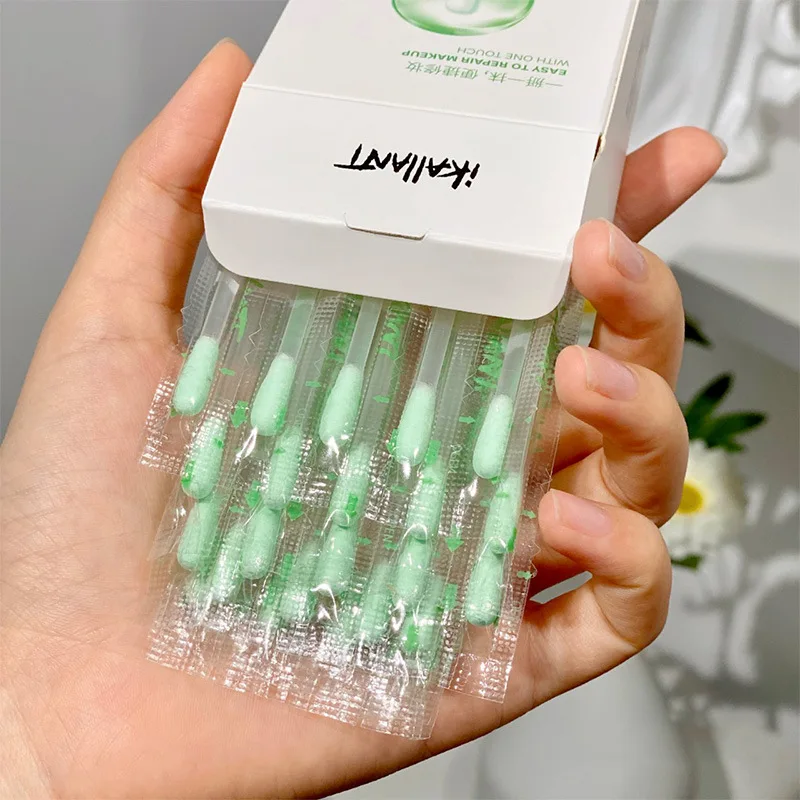 25PCS 메이크업 리무버 면봉, 순하고 자극적이지 않은 메이크업 리무버 개별 포장 메이크업 리무버 워터 코튼
