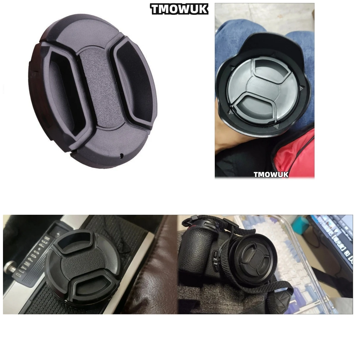 

For Canon EOS R50 1D C 5D 90D 650D M50 Rebel T8i 100D Camera Lens Cap Protective Cover Center Pinch Snap-on 49mm 52 55 58 62 67