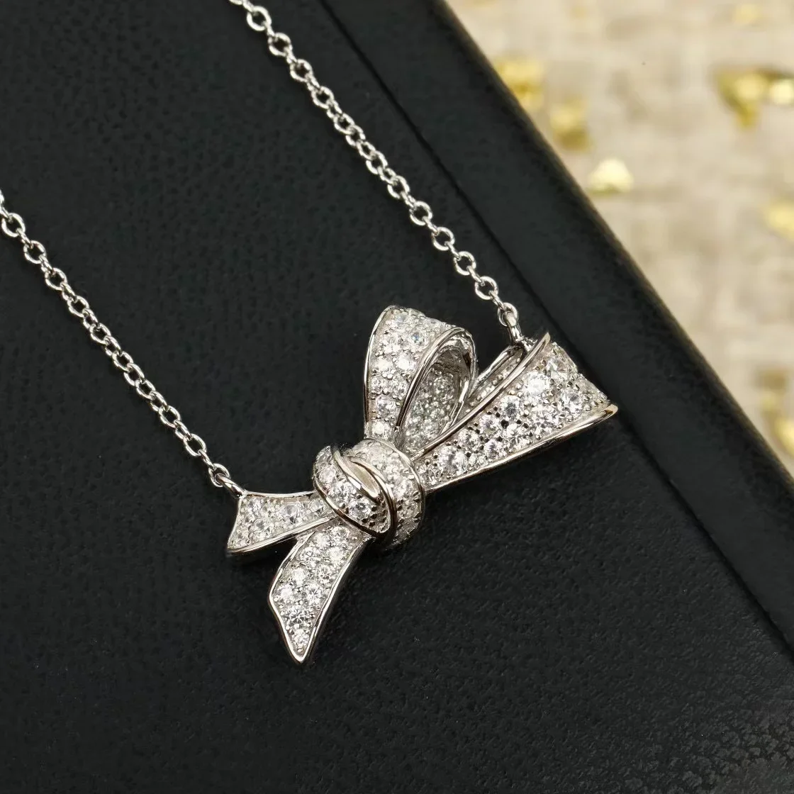 

Top Qulity Classic New Anniversary Gift Famous Brand Party Luxury Jewelry Women Bowknot Necklace Wedding Engagement Water Charms