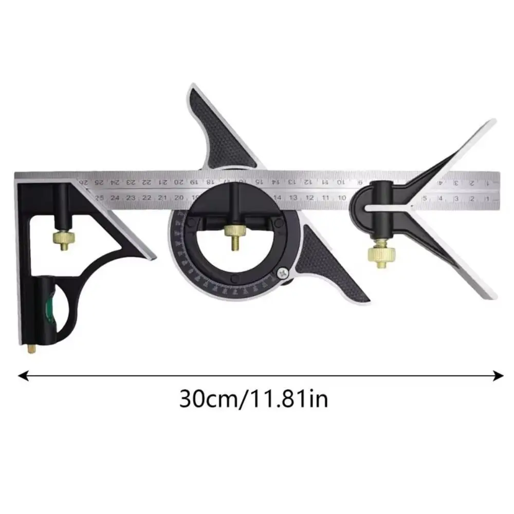 Adjustable Square Angle Ruler Accurate Scale Right Angle Protractor Tools Set Aluminum Alloy Wear Resistant
