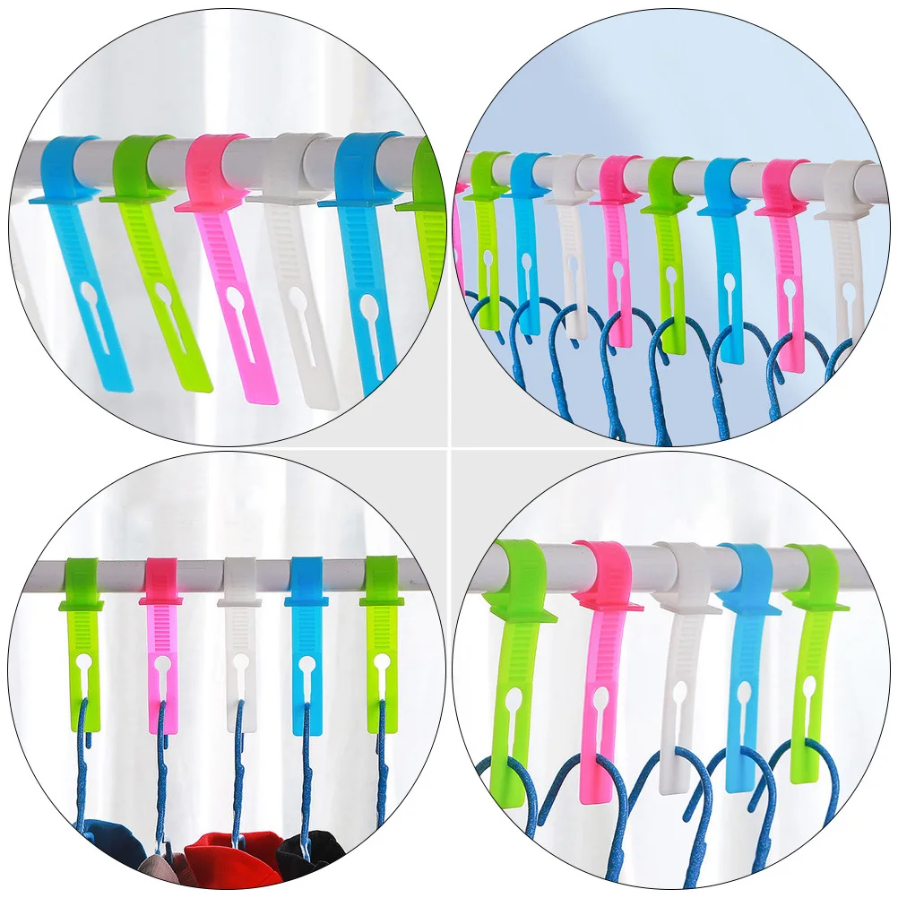 

40pcs Coat Hanger Fixing Buckle Wind-Proof Non-Slip Clip For Clothes Drying Pole Home Bedroom Living Room Storage