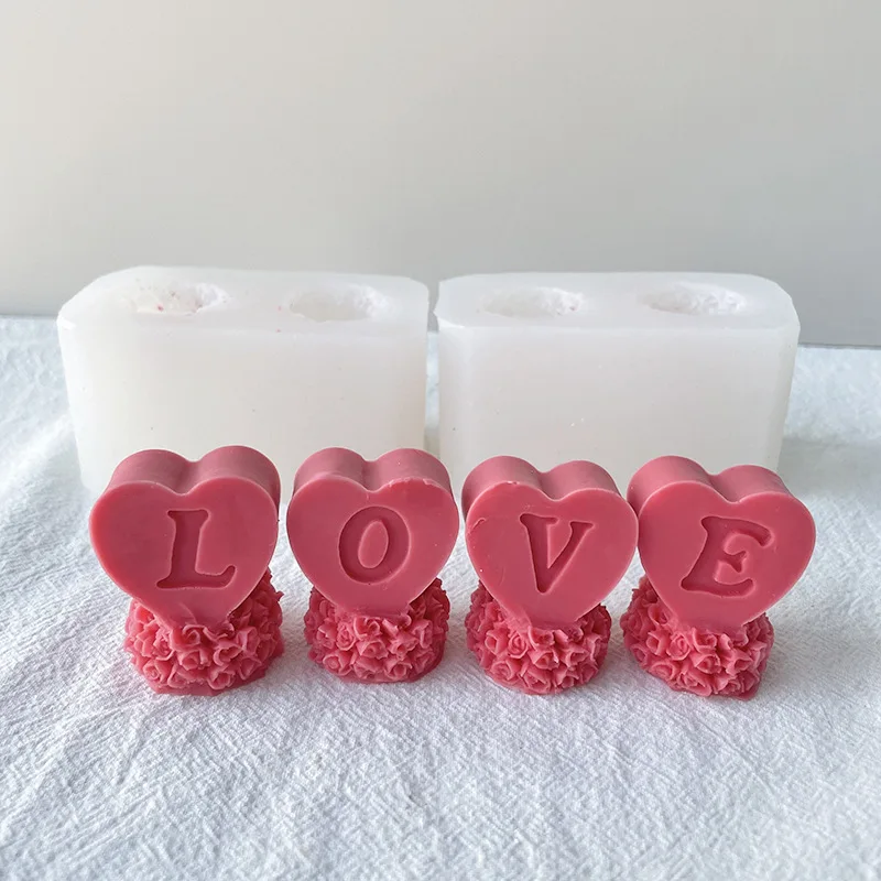 3D Candle Silicone Molds DIY Love Valentine\'s Day Romance Candle Making Mold Tool Moldes De Silicona Para Velas форма для свечей