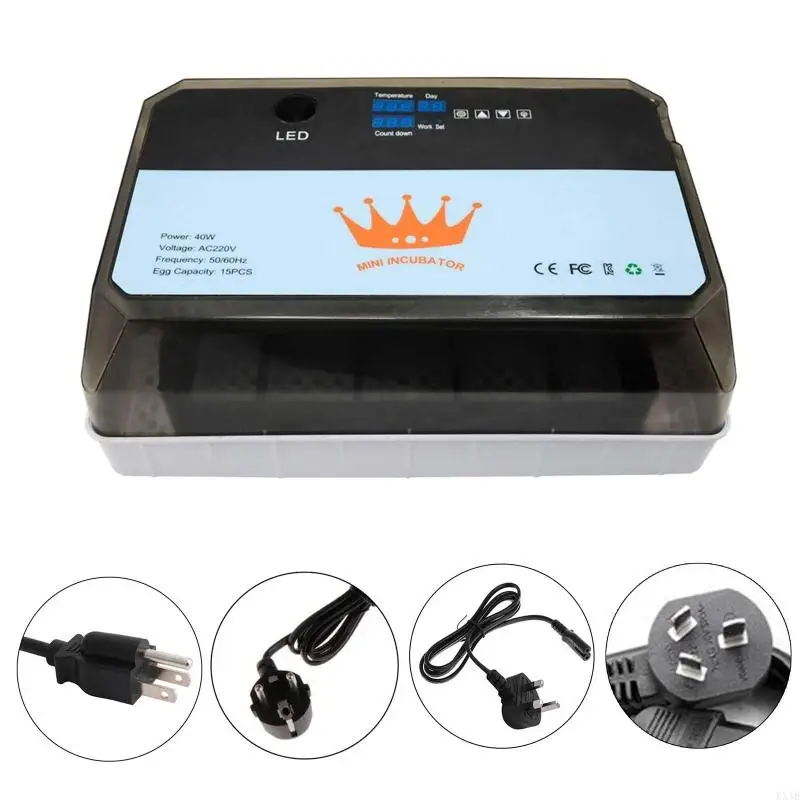 KX4B Incubadora criadero huevos automático Pantalla digital Herramientas incubación pato pollo Aves para cría