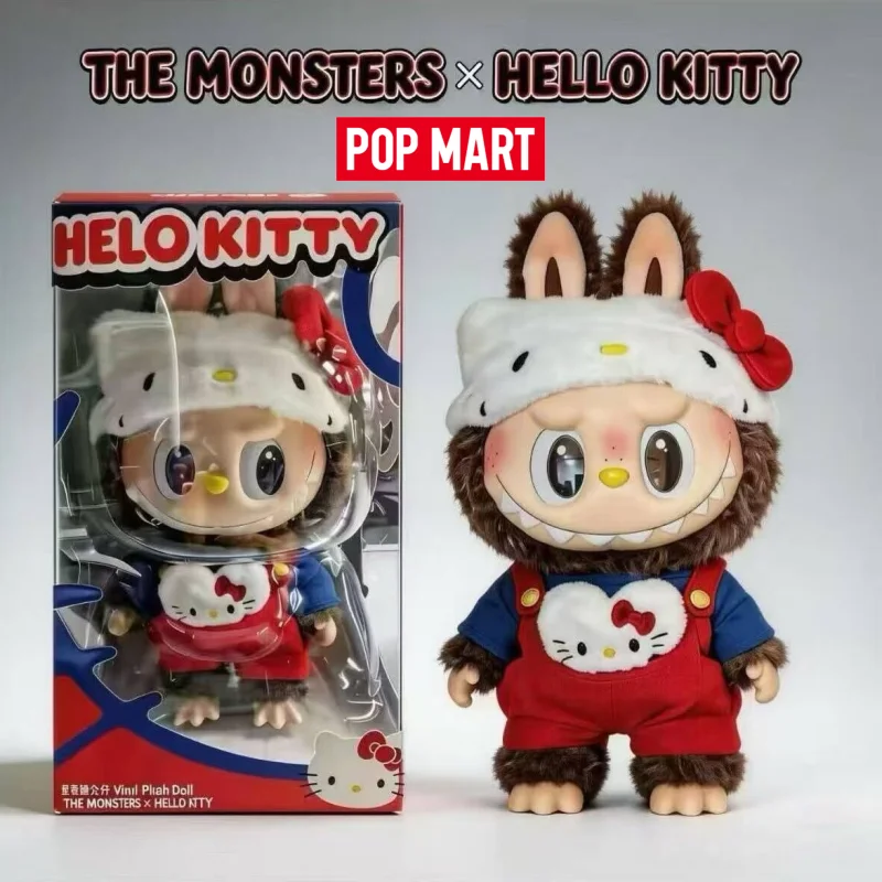 

Оригинальная виниловая коллекционная кукла POPMART Labubu X Hello Kitty, 38 см, в слепой коробке, милая мультяшная фигурка, подарок на день рождения для девочки