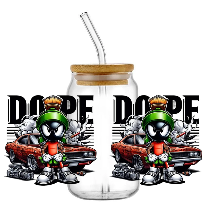 

Новый дизайн, обертывания для чашек с рисунком Dope UV DTF для 16 унций, водонепроницаемая УФ-переносная наклейка DTF, очки, кружка, сделай сам, наклейка, обертка