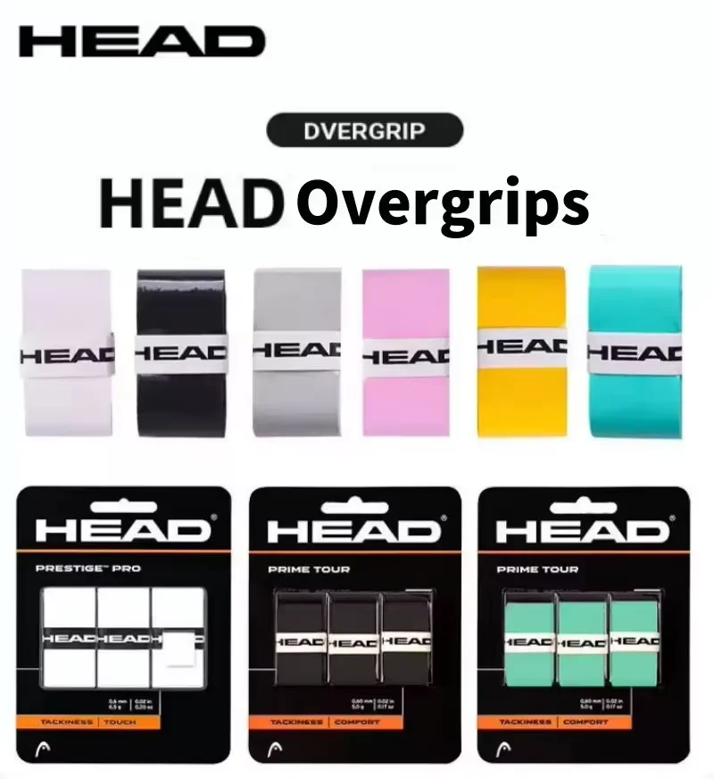 

Оригинальные теннисные накладки HEAD, спортивная повязка PRIME TOUR, противоскользящая ручка для ракетки, впитывающий пот ремень, теннисные аксессуары, 3 шт.