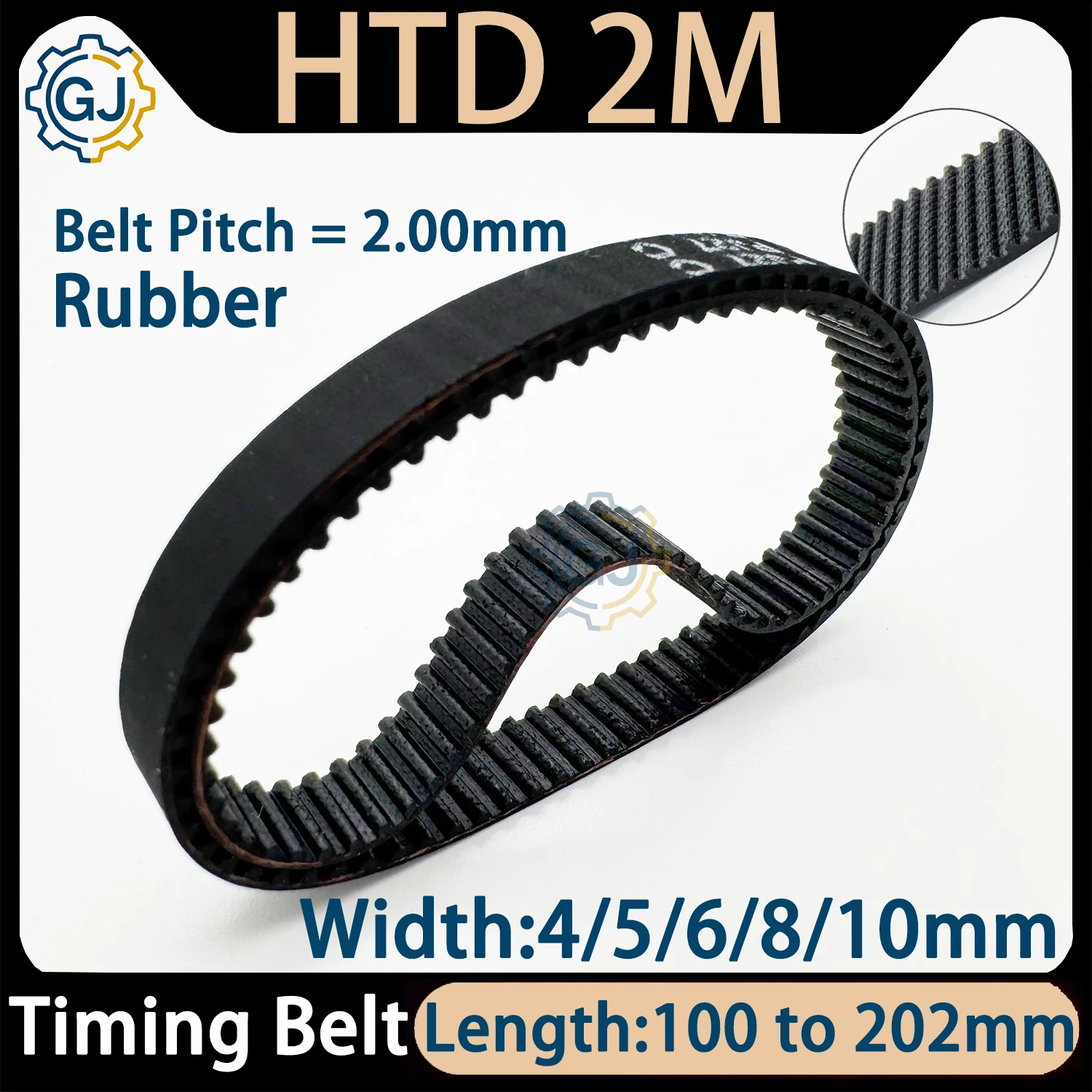 HTD 2M 142mm Vacuum Cleaner Sweeping Robot Length100 110 112 114 116 120 124 126
