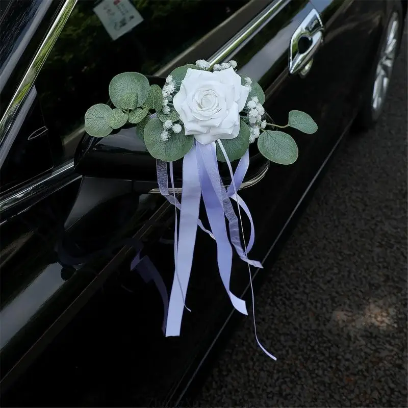 Künstlicher Rosenband-Akzent für Autospiegel, Stuhllehne und Hochzeits-Styling 3XUF – Detail 7