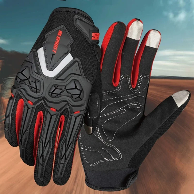 

Summer Men Motorcycle Glove Soft Knuckle Three Fingers Touch Screen Motorbike Motocross Motorcycle Accessories Moto Biker Gloves