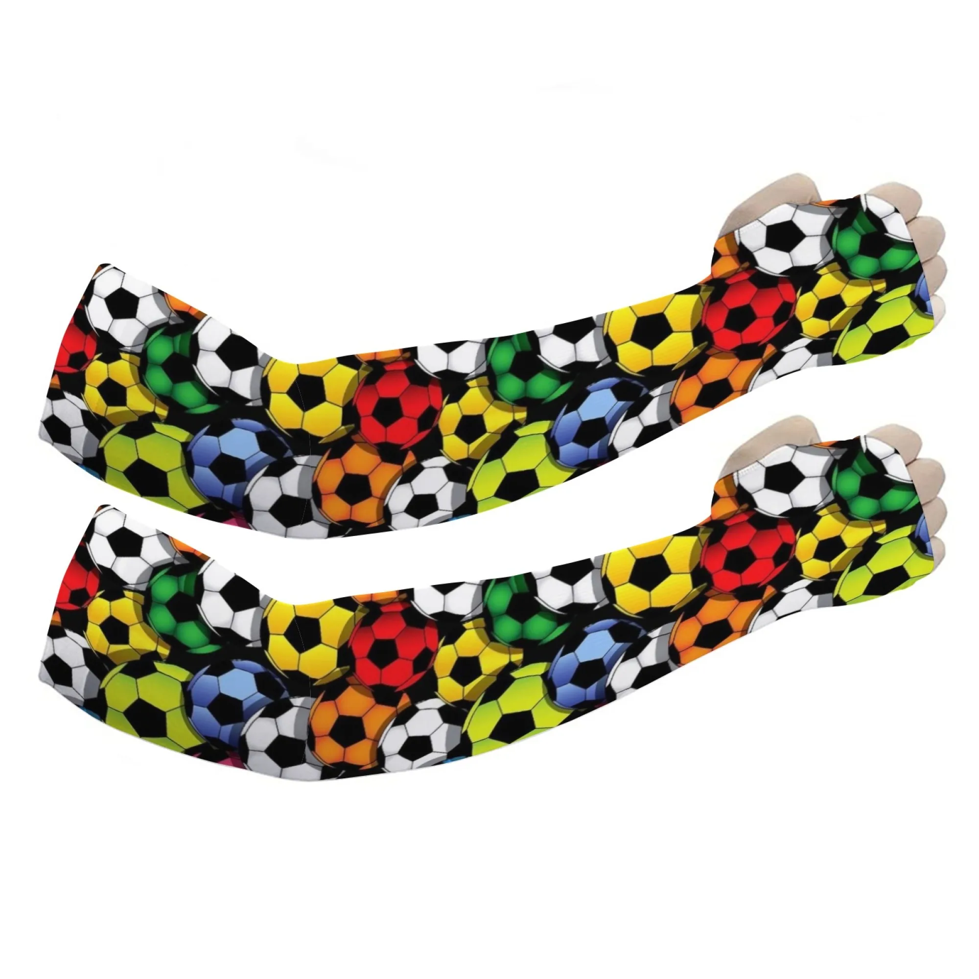 Maniche con stampa calcio felice cartone animato novità divertenti maniche protettive morbide traspiranti antiscivolo comode moda unisex