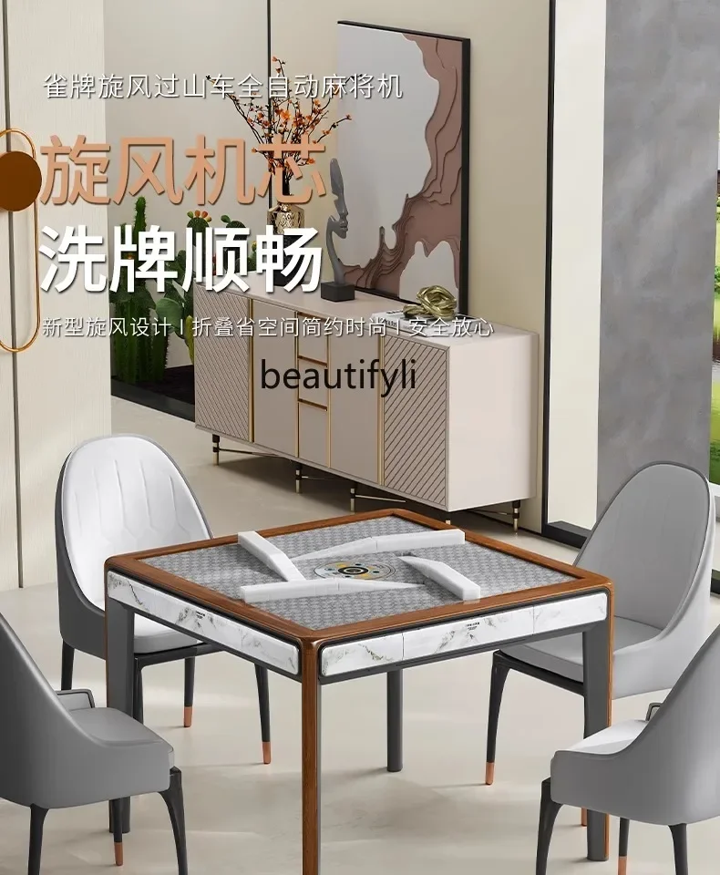 New style Ultra-thin cyclone roller coaster mahjong machine dining table dual-purpose folding mahjong table