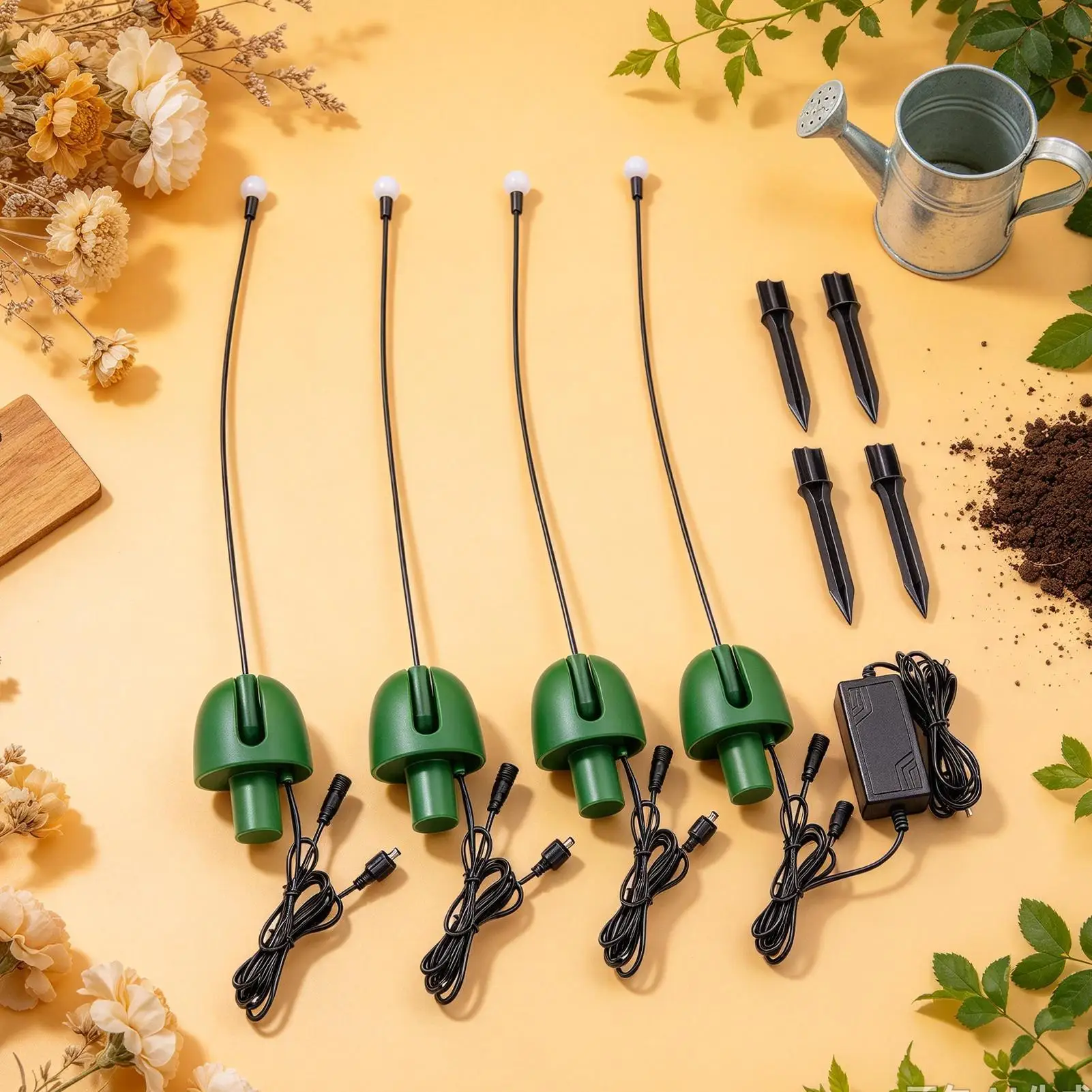LED Jumping Stake Lights 4 Pieces LED Christmas Pathway Stake Lights Yard Holiday Party Lighting For Outdoor Courtyard Patio